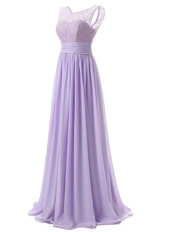 21 Colors Lace Sleeveless Long Bridesmaid Dress