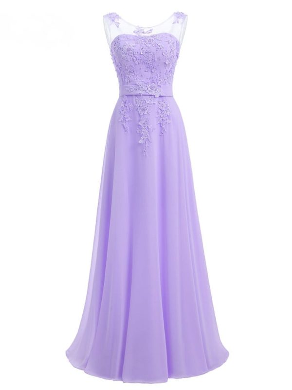 Lavender Chiffon Long Bridesmaids Dress in Bridesmaid dresses