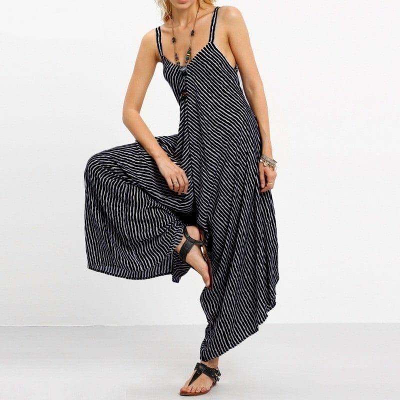 Strapless Loose Striped Backless Jumpsuit – Nuptial room