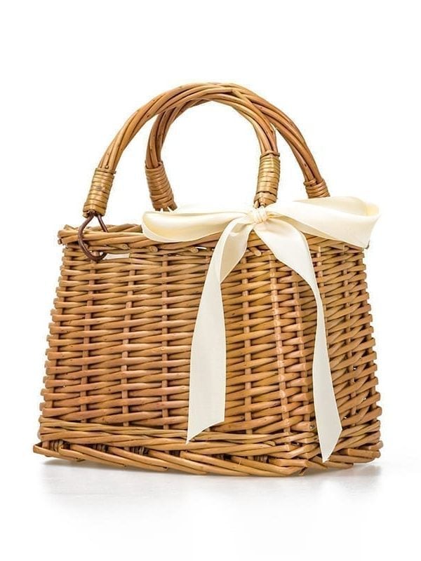 Straw Rattan Beach Basket Handbag