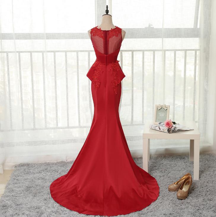 Sleeveless Elegant Lace Embroidery Mermaid Sequined O Neck Sweep Train Long Evening Dresses