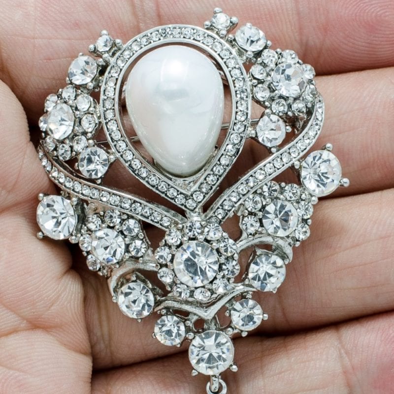 Rhinestone Crystal Drop Wedding Bridal Brooch Jewelry in Wedding Accessories