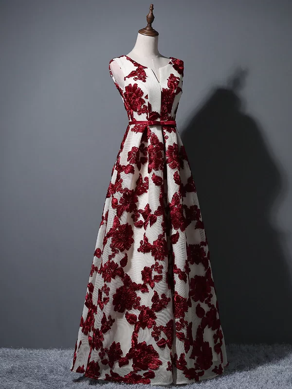 Elegant V-Neck Lace Long Bridesmaids Dress | Uniqistic.com