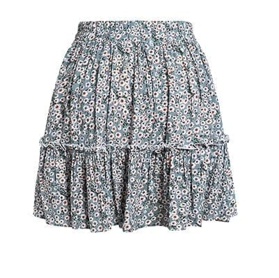 Polka Dot High Waist A Line Tassel Pink Mini Skirt | Uniqistic.com