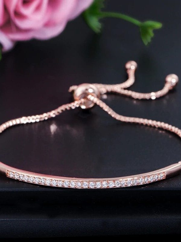 Elegant Zircons Adjustable Bracelet Bangle Women Jewelry