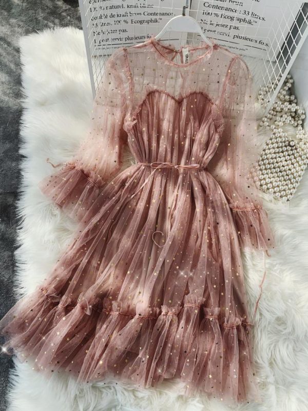 Gauze Two Piece Midi Dress in Dresses