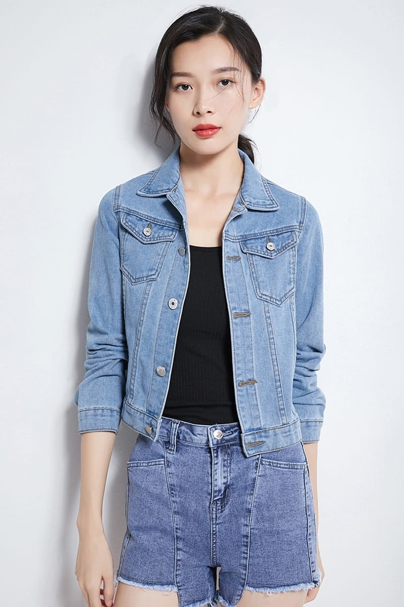 Candy Color Casual Short Denim Jacket in Coats & Jackets