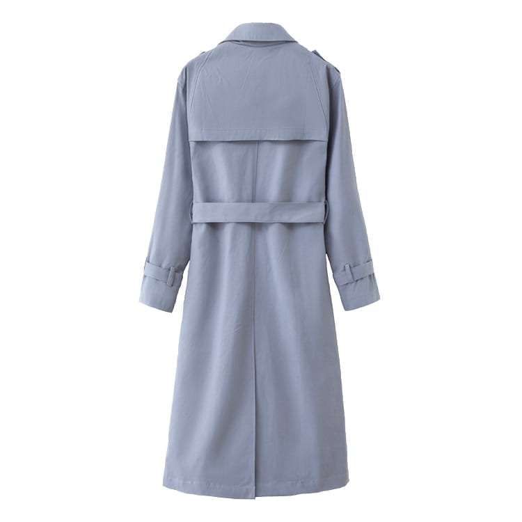 Trench Coat Long Double-Breasted Belt Coat in Coats & Jackets