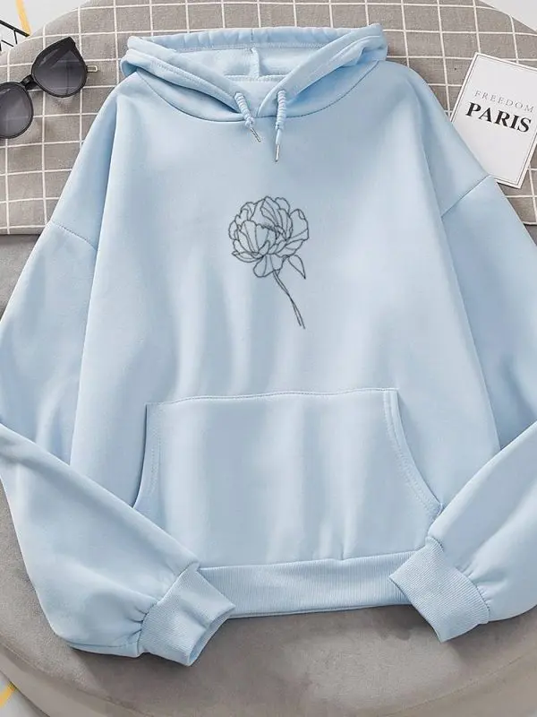 Long sleeve casual hooded oversized pullover