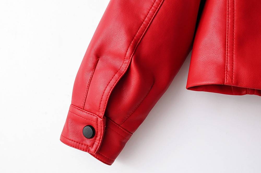 Motorcycle Turndown Collar Loose Leather Jacket in Coats & Jackets