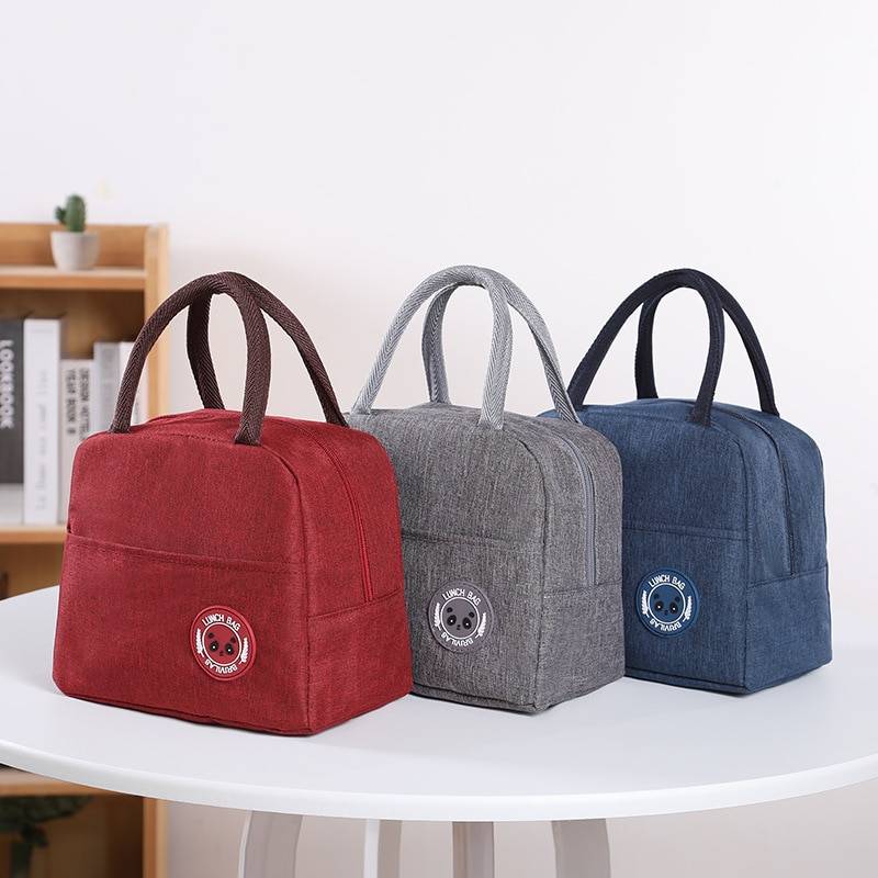 Fresh Waterproof Nylon Portable Zipper Thermal Oxford Tote Food Lunch Bags in Creative Bags