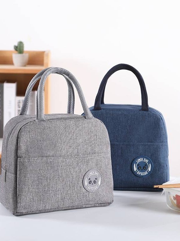 Fresh Waterproof Nylon Portable Zipper Thermal Oxford Tote Food Lunch Bags in Creative Bags
