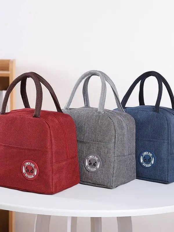 Fresh waterproof nylon portable zipper thermal oxford tote food lunch bags
