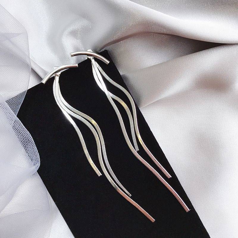 Vintage Gold Long Thread Tassel Drop Earrings in Earrings