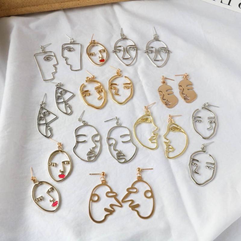 Retro Punk Human Face Drop Earrings in Earrings