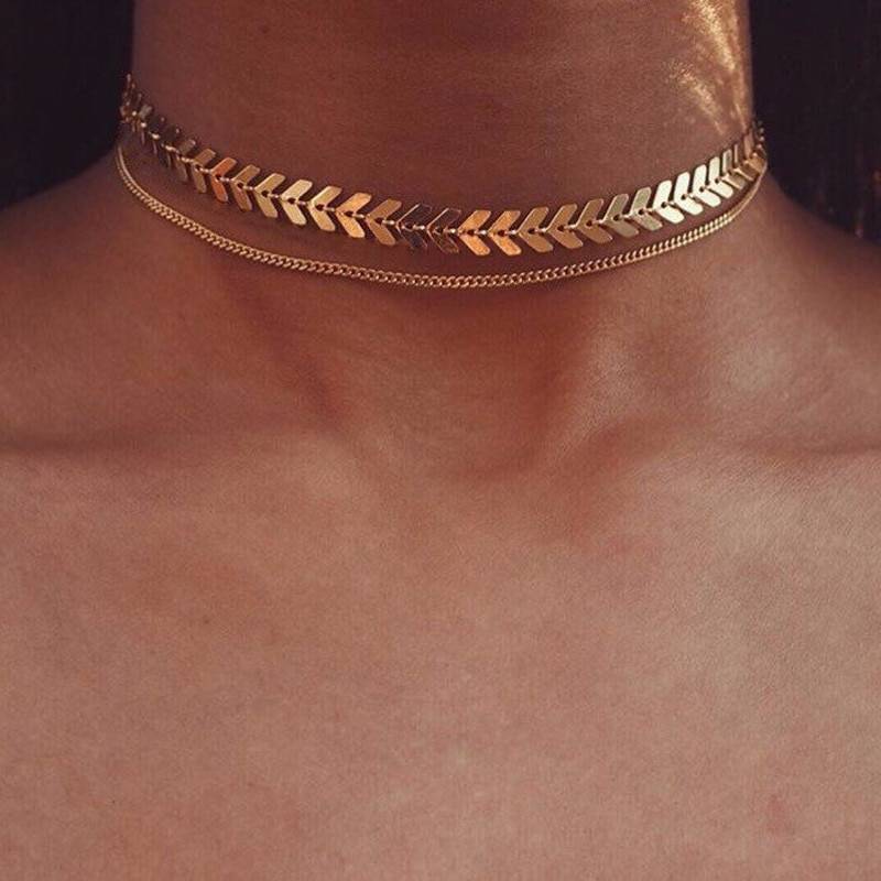 Bohemian heart choker necklace