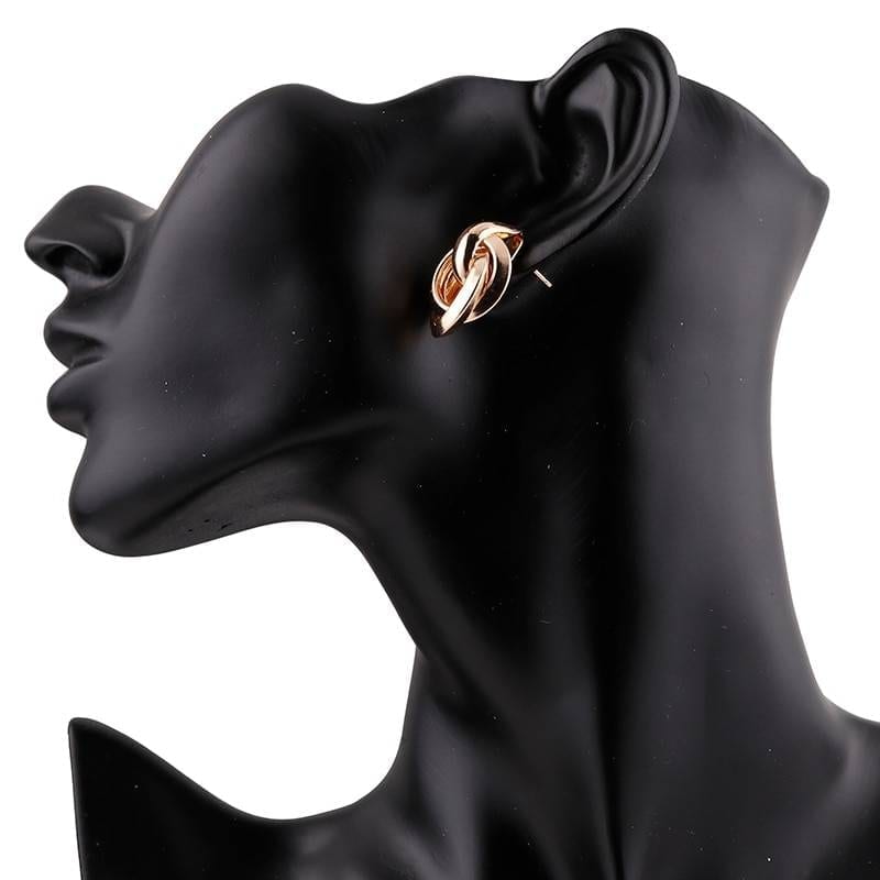 Elegant simple gold alloy drop earrings