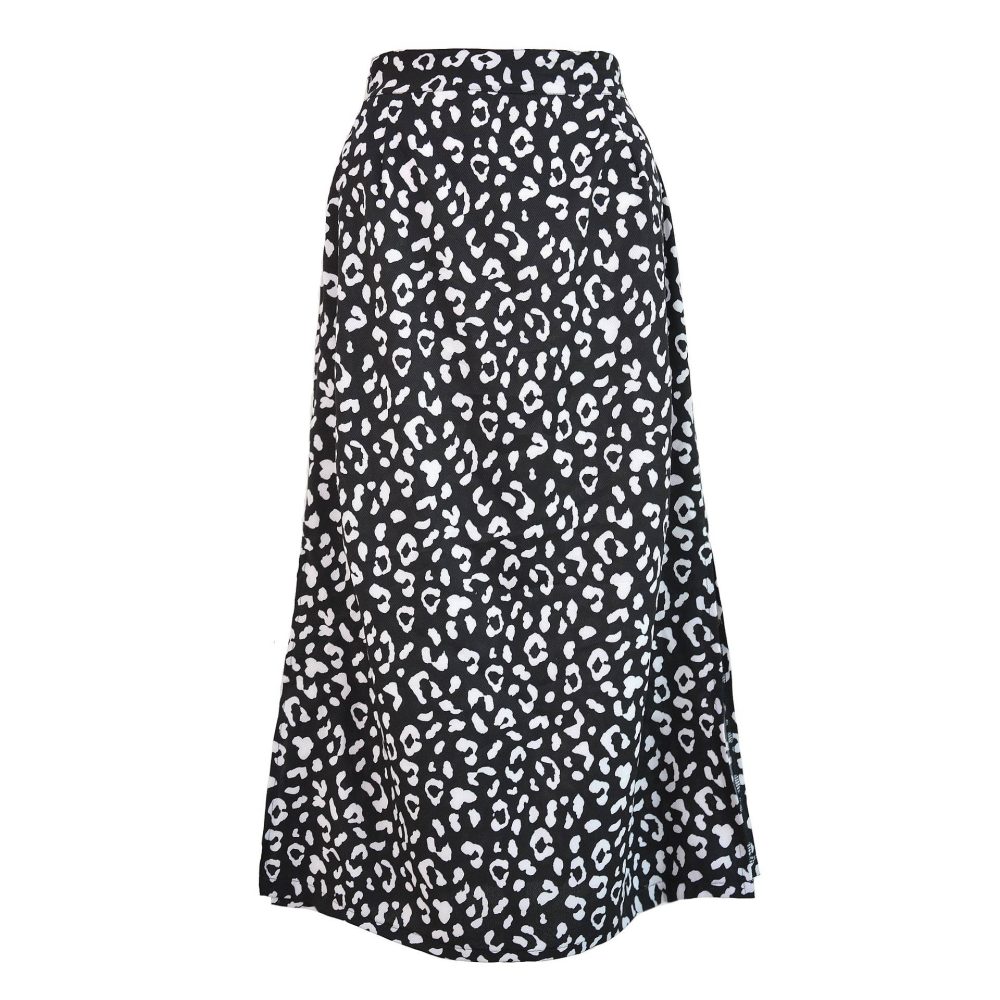 Leopard Print Chiffon Split Long Skirt | Uniqistic.com
