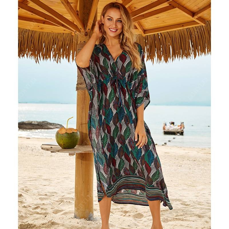 Bohemian Printed Tunic Beach Cover up in Swimsuits