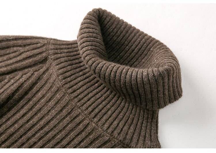 Turtleneck Beige Khaki Sweater in Sweaters