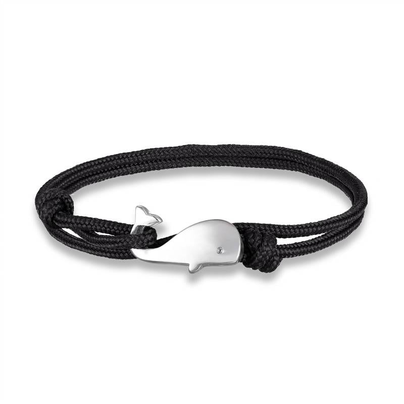 Whale tail anchor bracelet