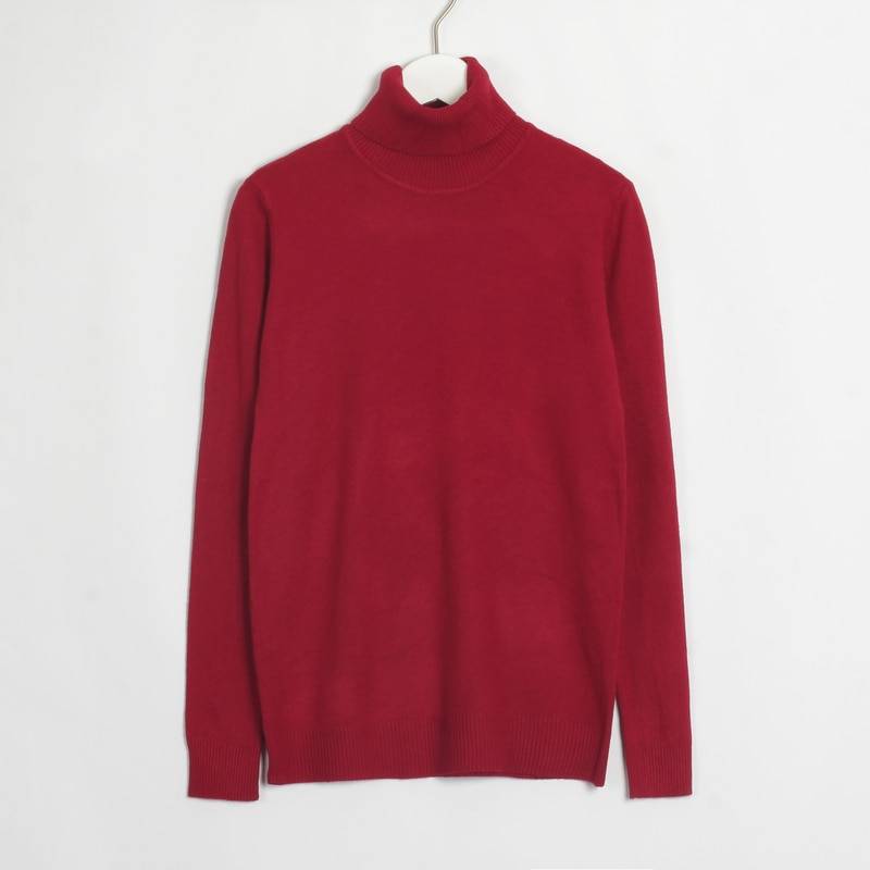 Turtleneck casual knitting long sleeve elastic sweater pullover