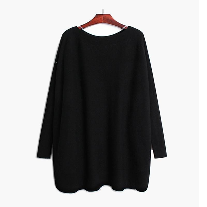 Loose fit turtleneck long sleeve knitting sweater pullover