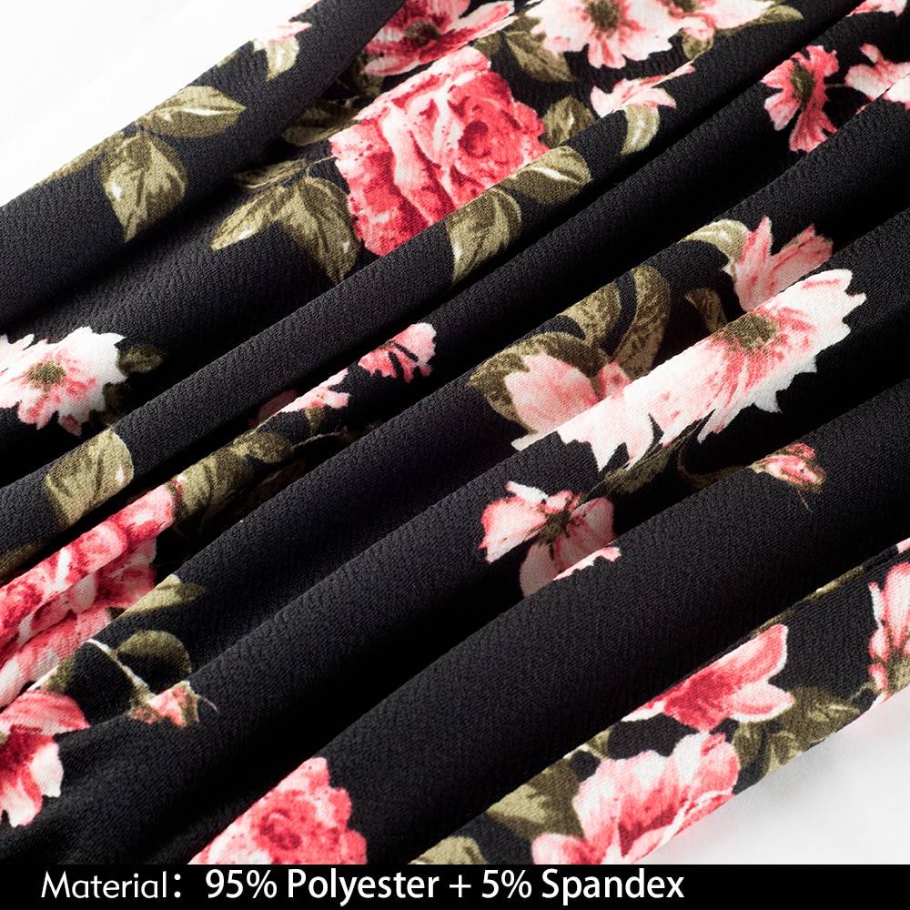 Vintage elegant floral black bow work office bodycon sheath dress