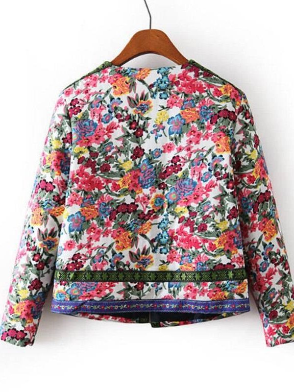 Elegant Flower Embroidery Coat Jacket in Coats & Jackets