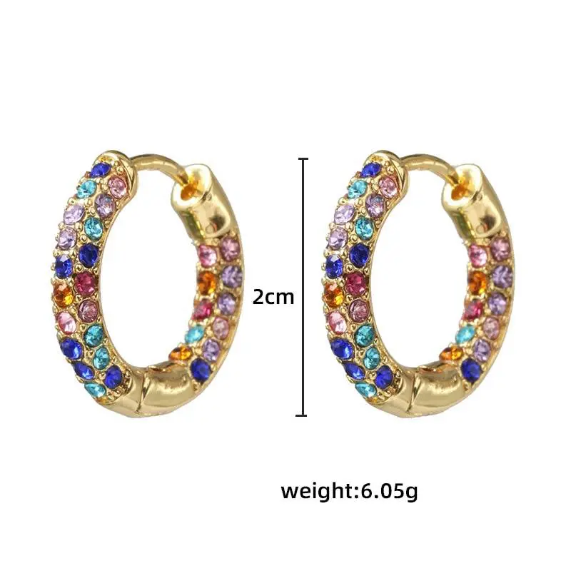 Rainbow Earrings Cubic Zirconia Ear Cuff Set in Earrings