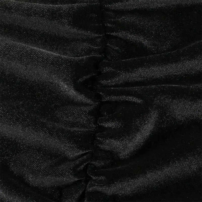 Gothic black v-neck splice mesh long sleeve mini dress