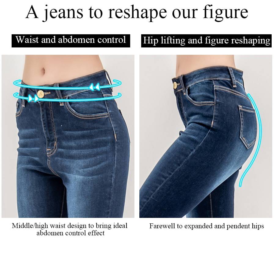 High Waist Women Denim Pants in Pants