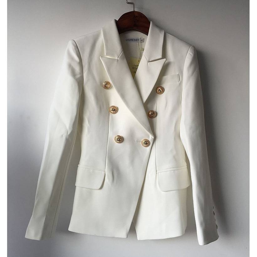 Double Breasted Metal Lion Buttons Blazer Jacket in Coats & Jackets
