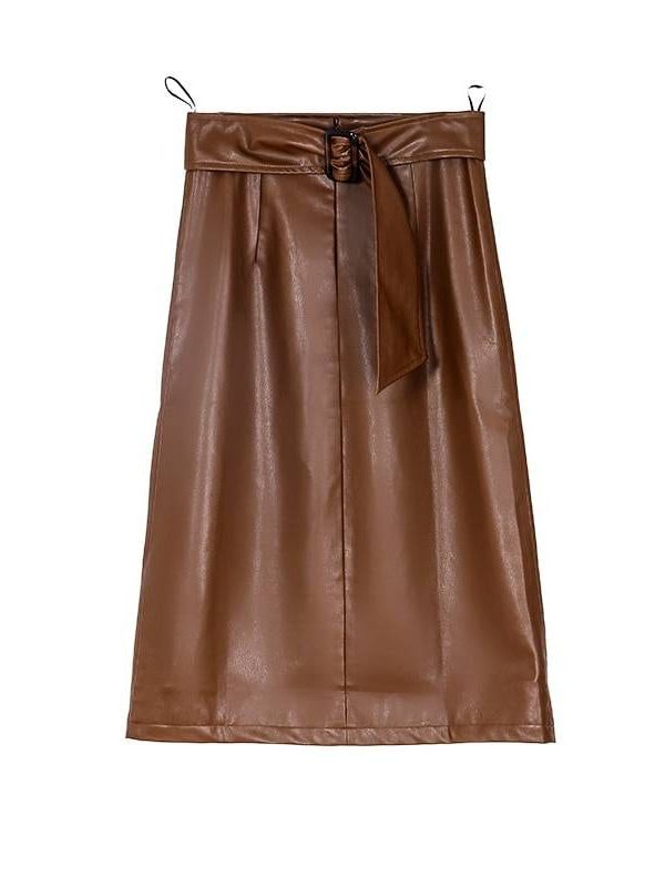 High waist a-line midi skirt