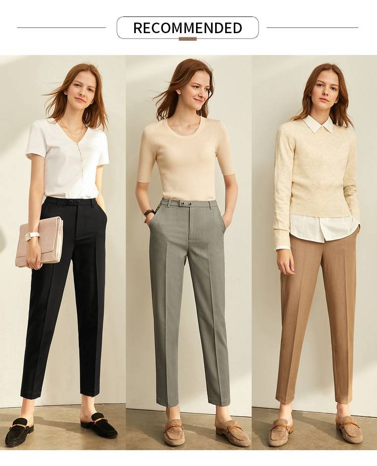 Office Loose High Waist Straight Women Suit Pants in Pants