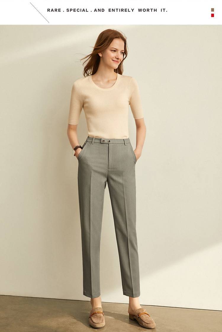 Office Loose High Waist Straight Women Suit Pants in Pants