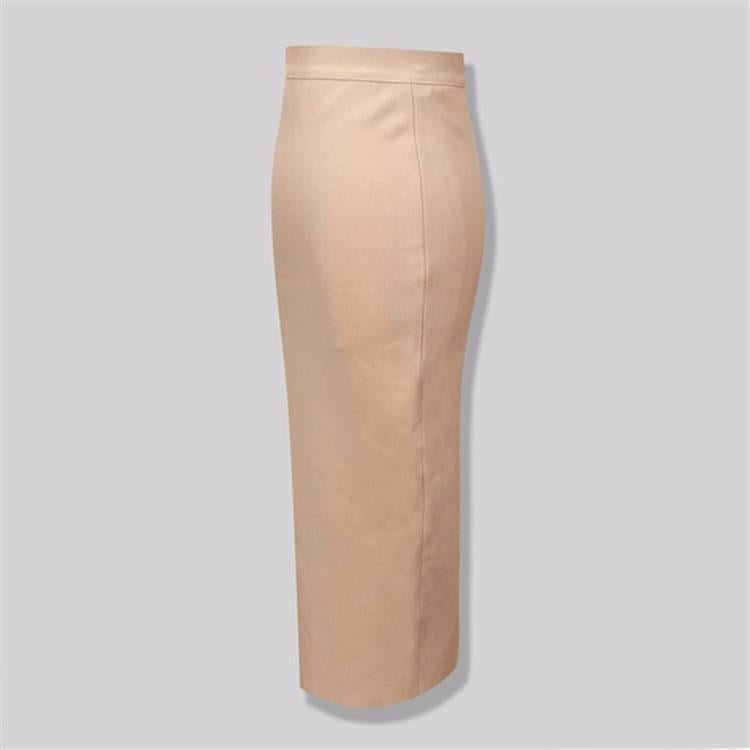 Neon Green Pink Orange Yellow Pink Knee Length Bandage Skirt in Skirts