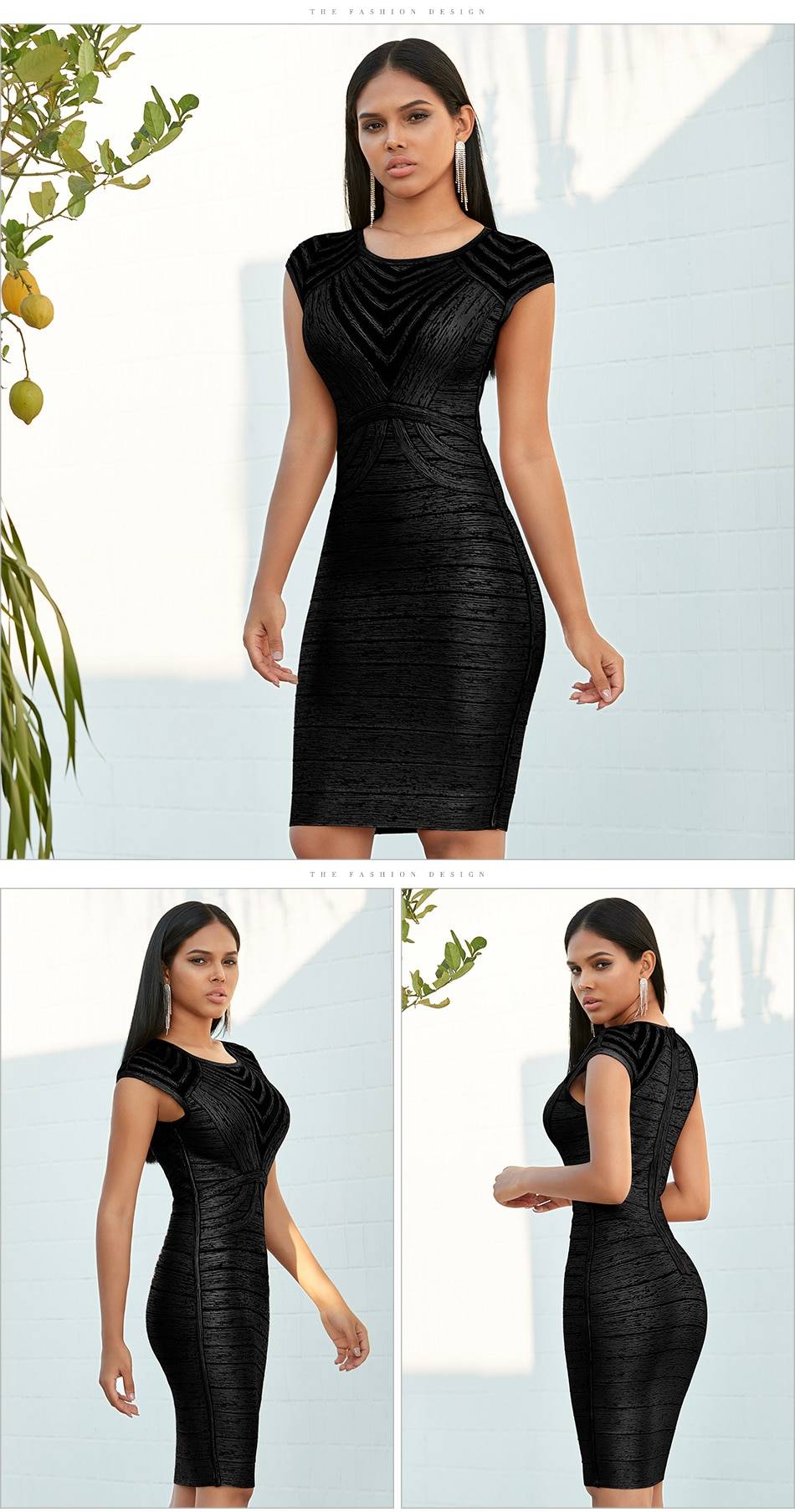 Green Lace Hollow Out Bodycon Bandage Dress in Dresses