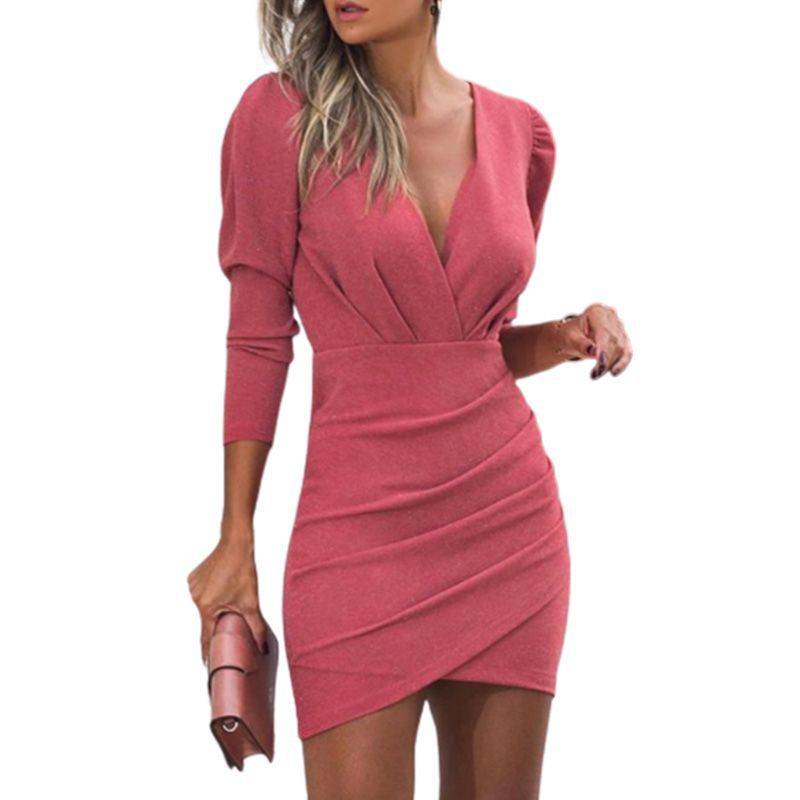 Elegant Long Sleeve Wrap Dress | Uniqistic.com