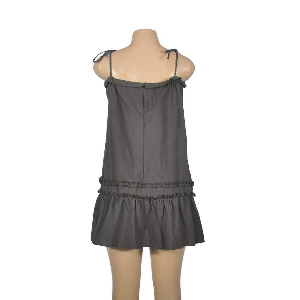 Drawstring sleeveless mini dress
