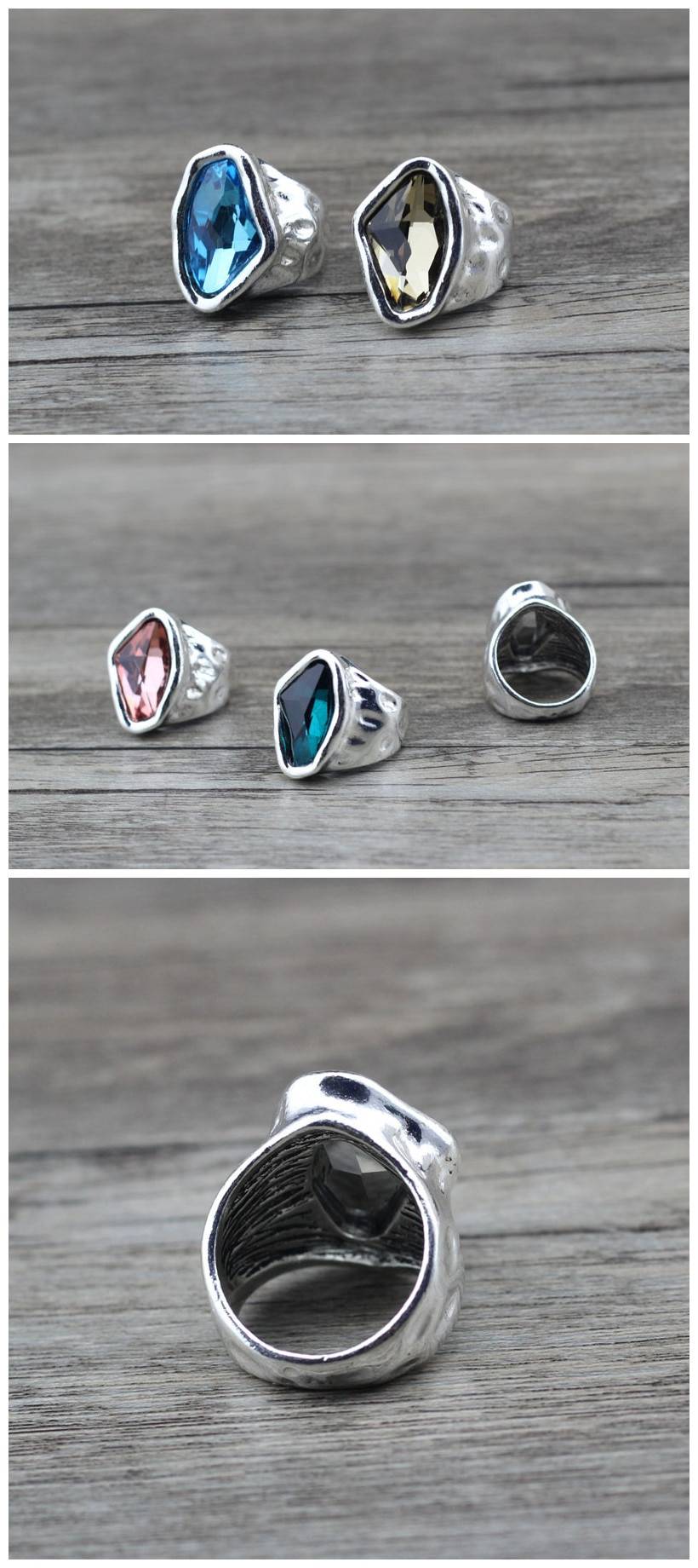 Vintage Irregular Crystal Ring in Rings