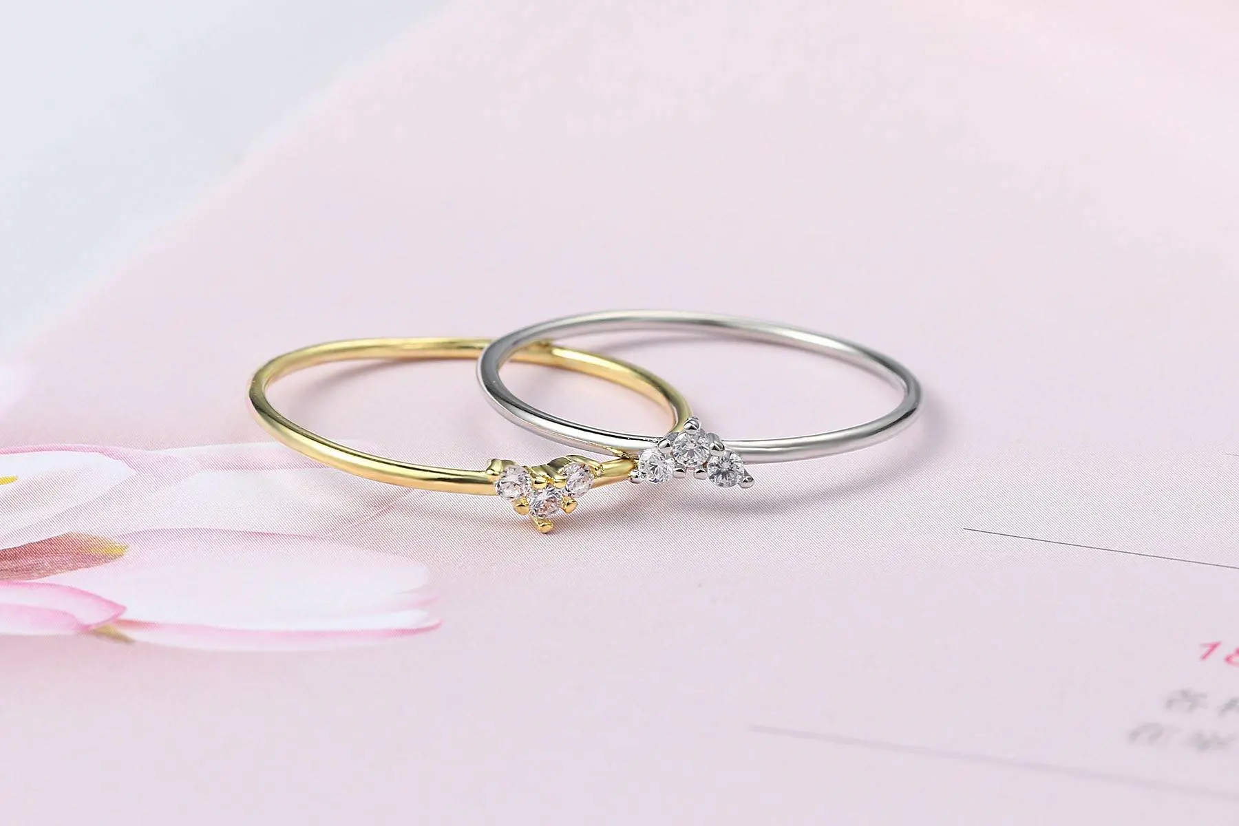 Little Heart Shaped Gold Color Zircon Ring in Rings