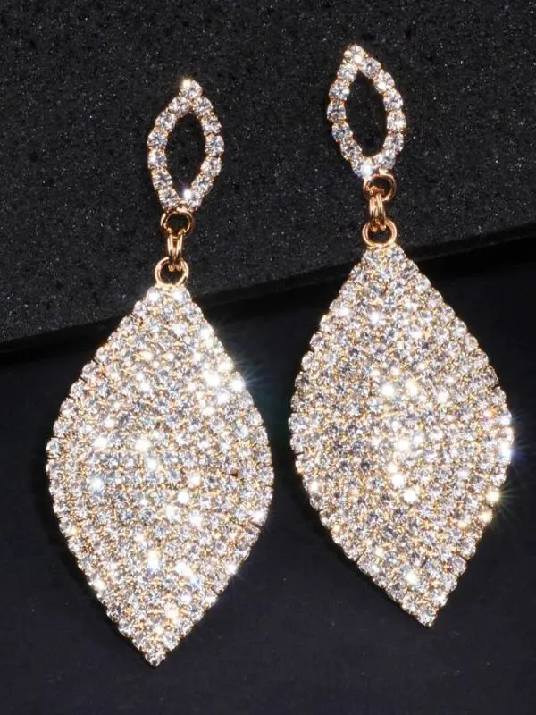 Teardrop shape crystal earrings wedding jewelry