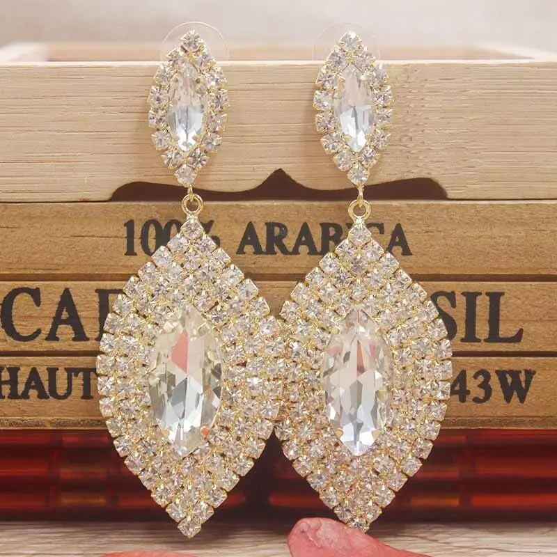 Delicate rhinestone crystal earrings