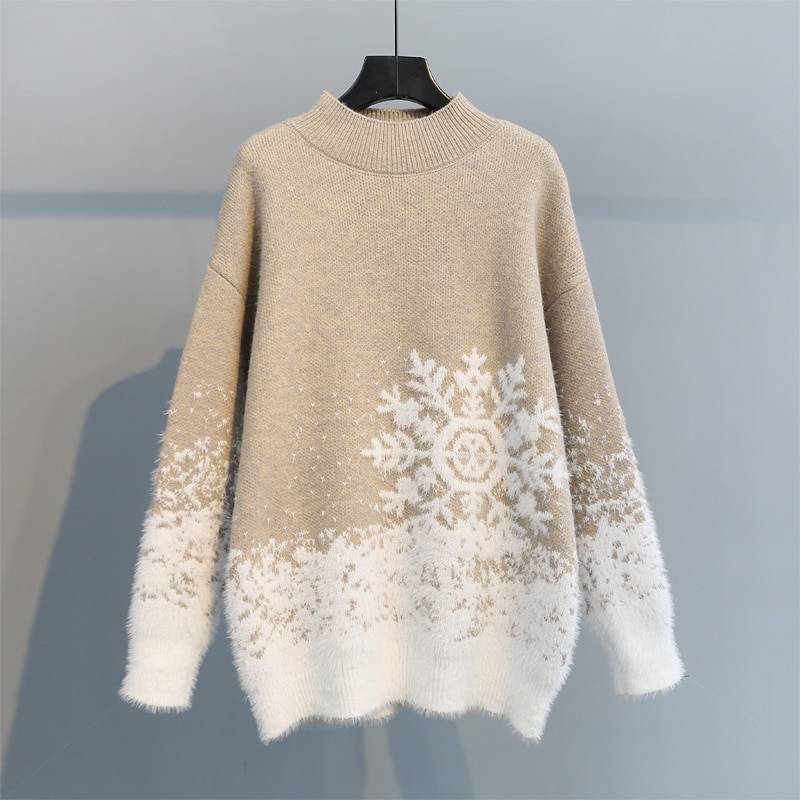 Turtleneck Ribbed Knitted Pullover Sweater in Sweaters