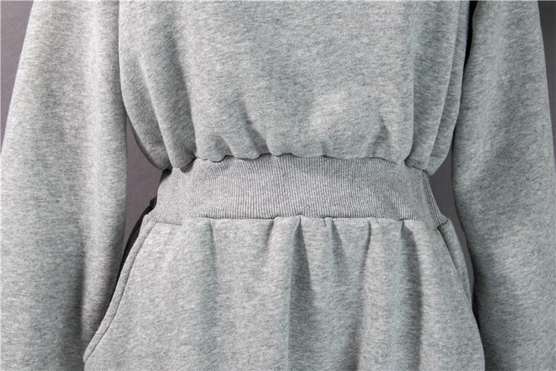 High elastic waist pockets long minimalist dress