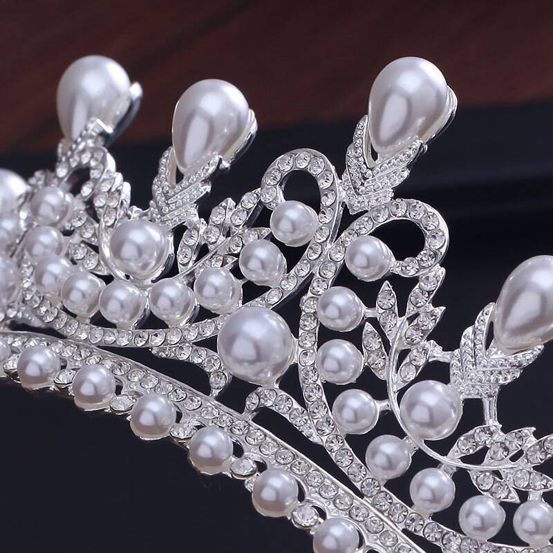 Pearl princess pageant engagement wedding hair accessories