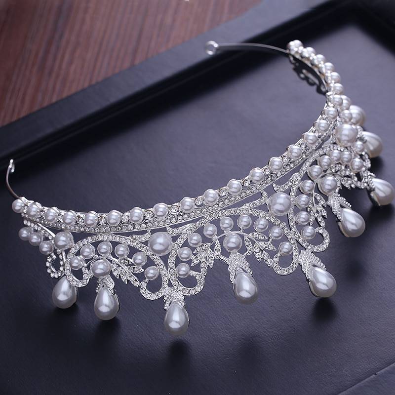 Pearl princess pageant engagement wedding hair accessories