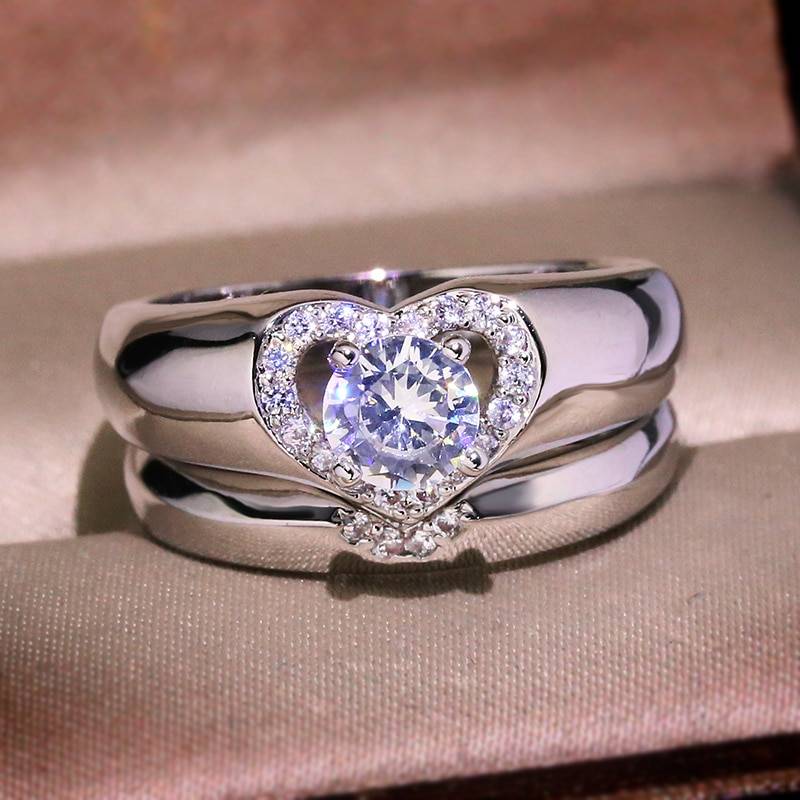 White zircon engagement ring
