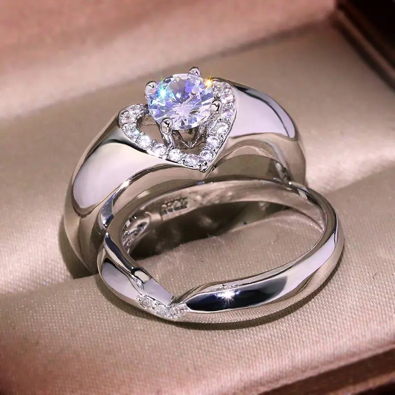 White zircon engagement ring